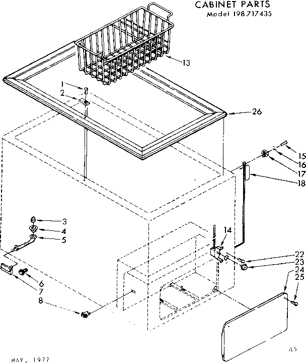 Kenmore 198717435 cabinet parts diagram