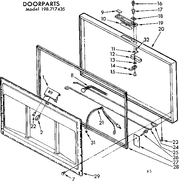 Kenmore 198717435 door parts diagram