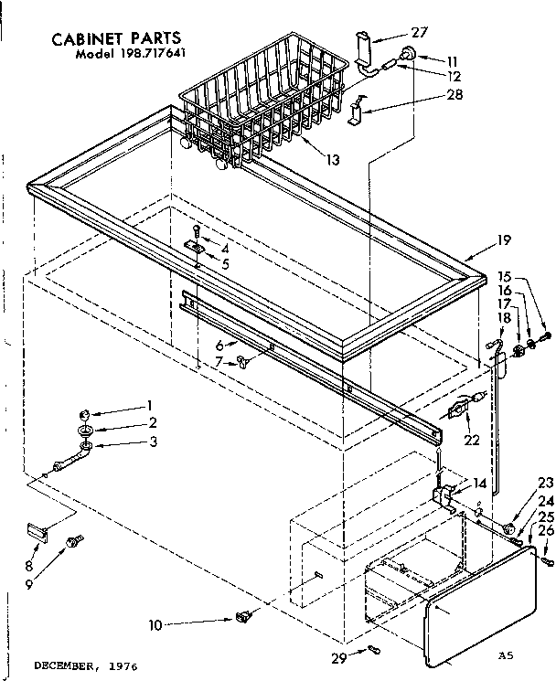 Kenmore 198717641 cabinet parts diagram
