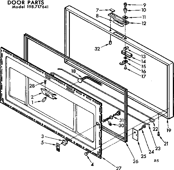 Kenmore 198717641 door parts diagram