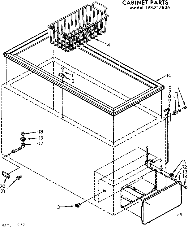 Kenmore 198717826 cabinet parts diagram