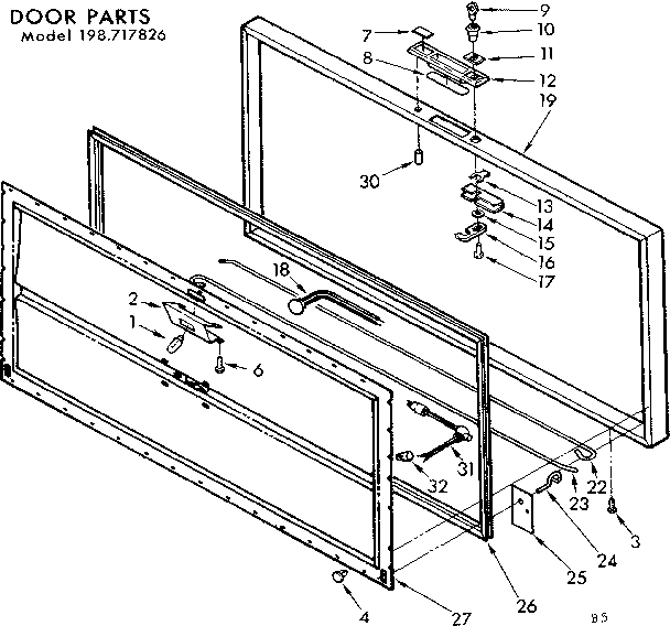 Kenmore 198717826 door parts diagram