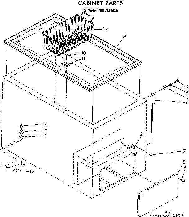 Kenmore 1987181530 cabinet parts diagram