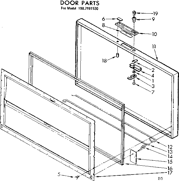 Kenmore 1987181530 door parts diagram