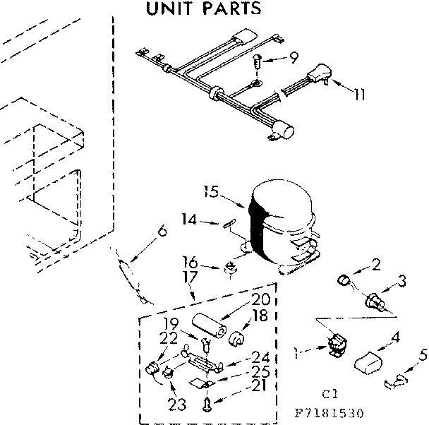Kenmore 1987181530 unit parts diagram