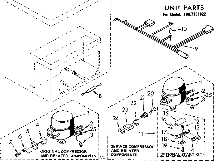 Kenmore 1987181822 unit parts diagram