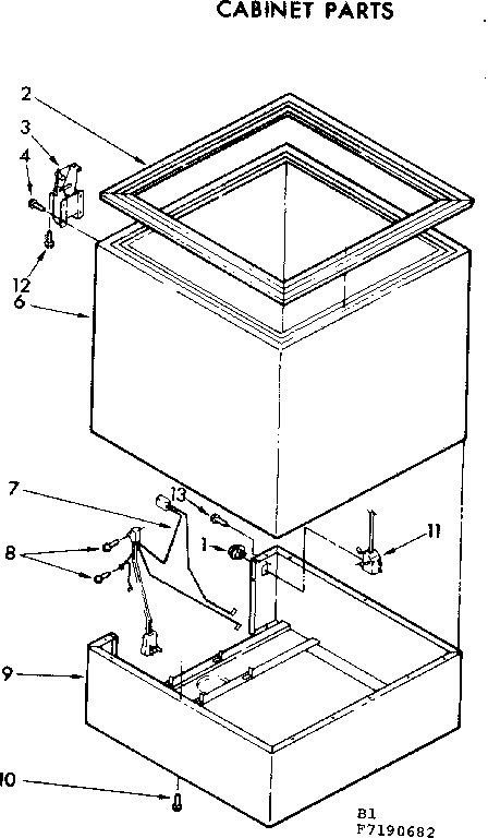 Kenmore 1987190682 cabinet parts diagram