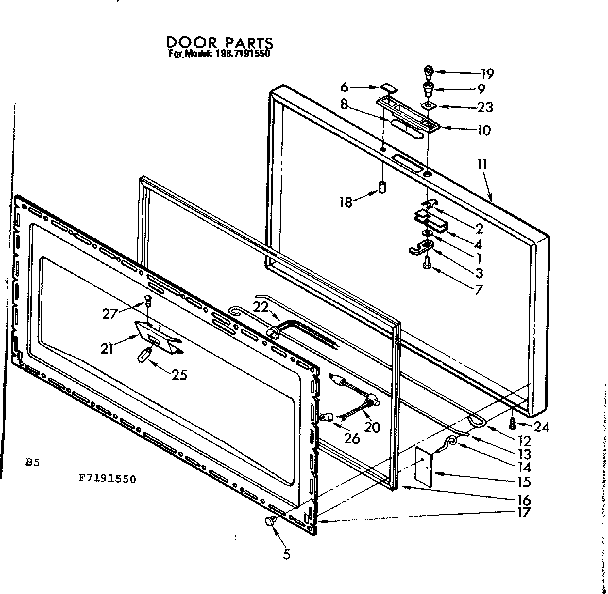 Kenmore 1987191550 door diagram