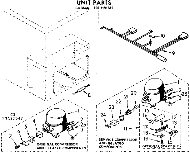 Kenmore 1987191842 unit parts diagram
