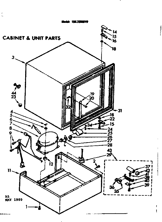 Kenmore 1987280610 cabinet & unit parts diagram