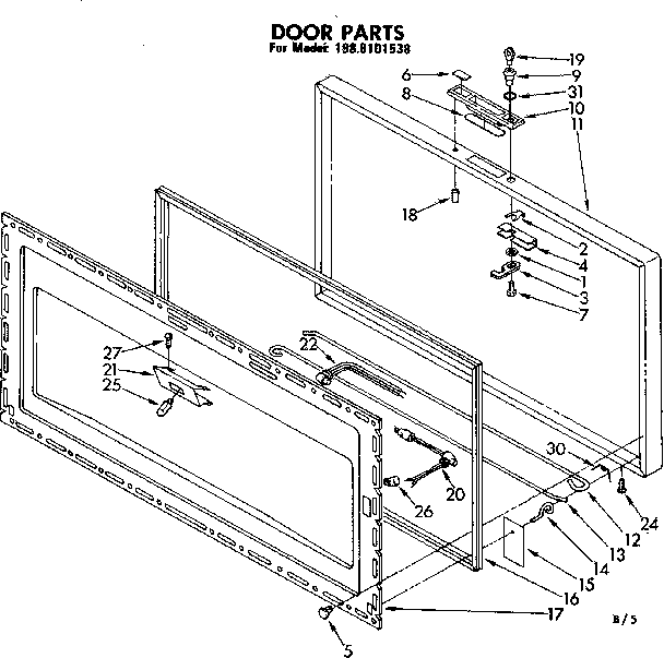 Kenmore 1988101538 door parts diagram