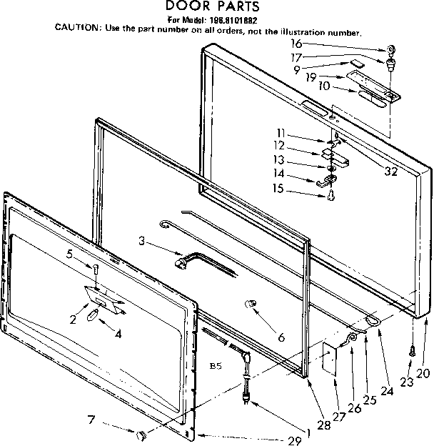 Kenmore 1988101882 door parts diagram
