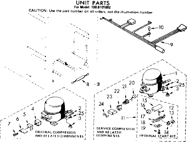 Kenmore 1988101882 unit parts diagram