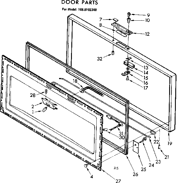 Kenmore 1988102340 door diagram