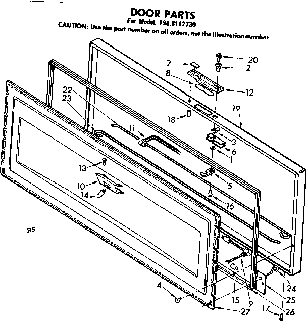 Kenmore 1988112730 door parts diagram