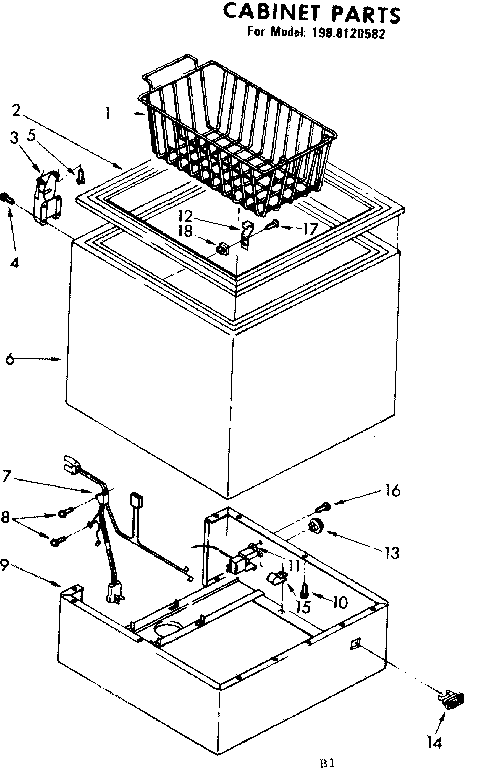 Kenmore 1988120582 cabinet parts diagram