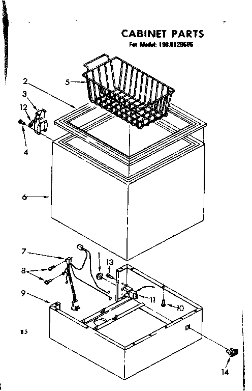 Kenmore 1988120685 cabinet parts diagram