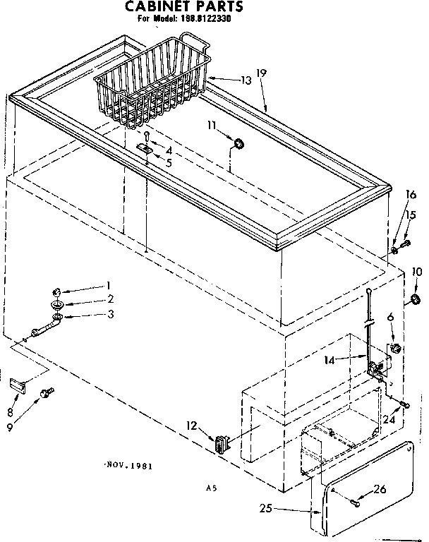 Kenmore 1988122330 cabinet parts diagram