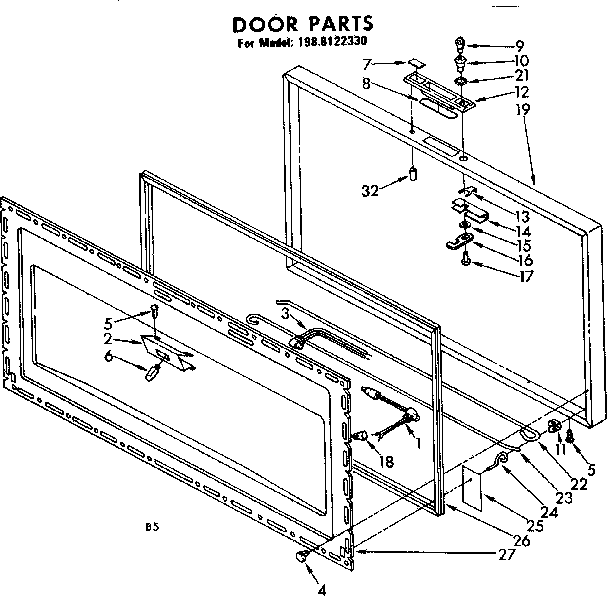 Kenmore 1988122330 door parts diagram