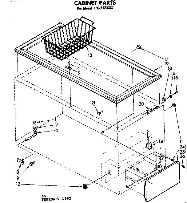 Kenmore 1988122337 cabinet parts diagram