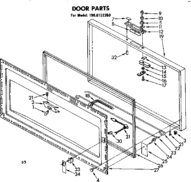 Kenmore 1988122350 door parts diagram