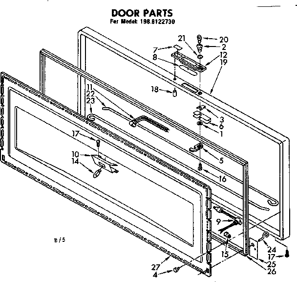 Kenmore 1988122730 door parts diagram