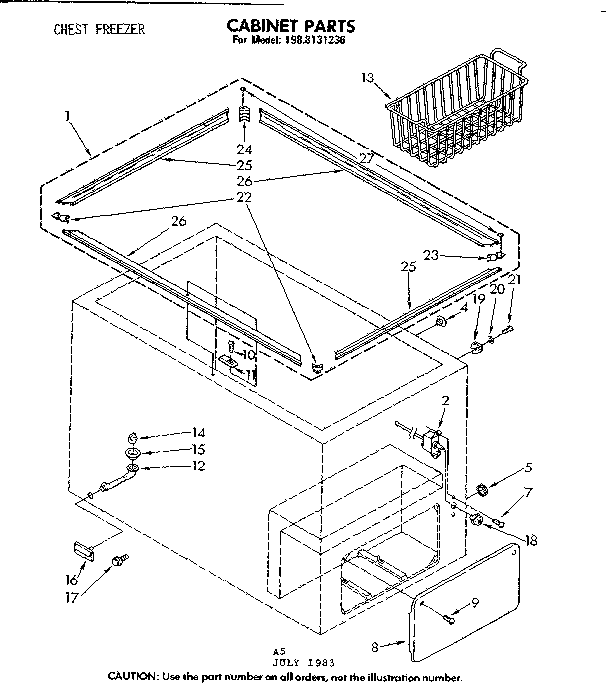 Kenmore 1988131236 cabinet parts diagram