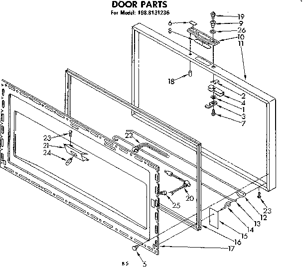 Kenmore 1988131236 door parts diagram