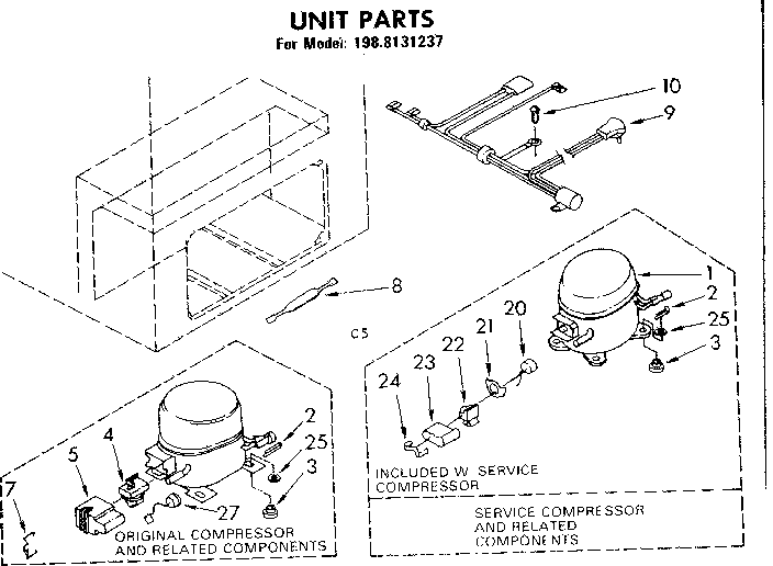 Kenmore 1988131237 unit parts diagram