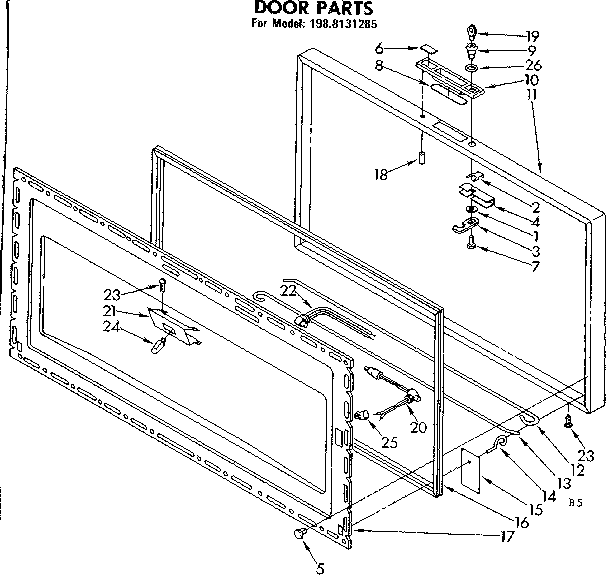 Kenmore 1988131285 door parts diagram