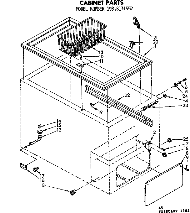Kenmore 1988131552 cabinet parts diagram