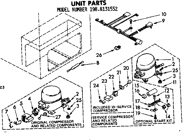 Kenmore 1988131552 unit parts diagram