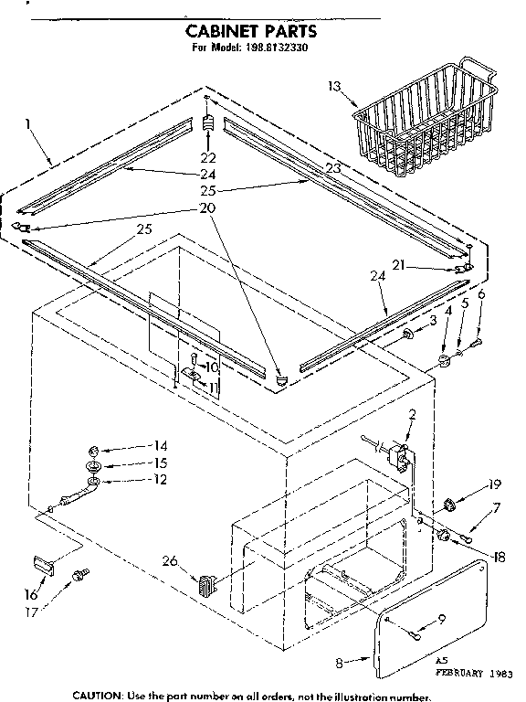 Kenmore 1988132330 cabinet parts diagram