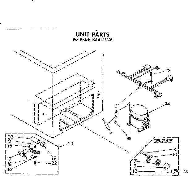 Kenmore 1988132330 unit parts diagram