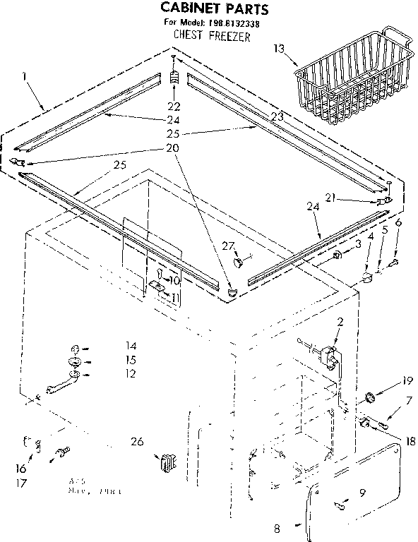 Kenmore 1988132338 cabinet parts diagram
