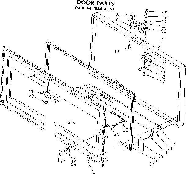 Kenmore 1988141553 door parts diagram