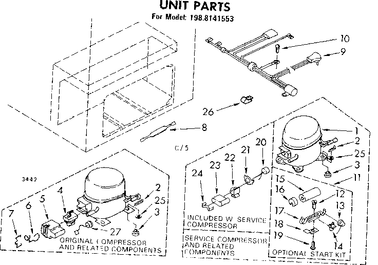 Kenmore 1988141553 unit parts diagram