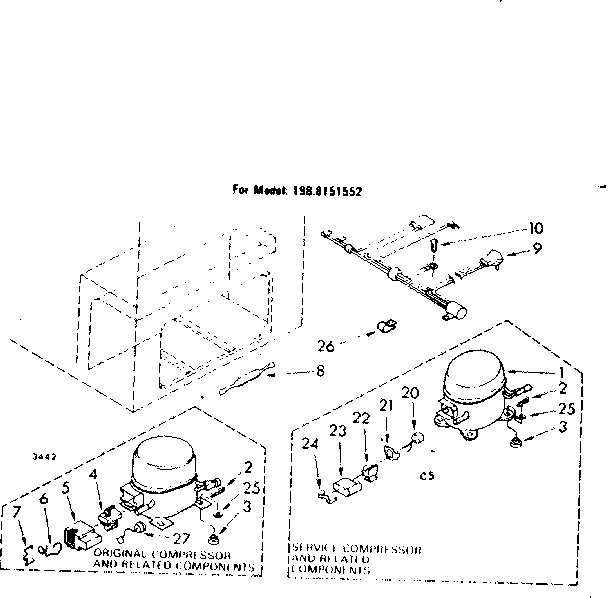 Kenmore 1988151552 unit parts diagram
