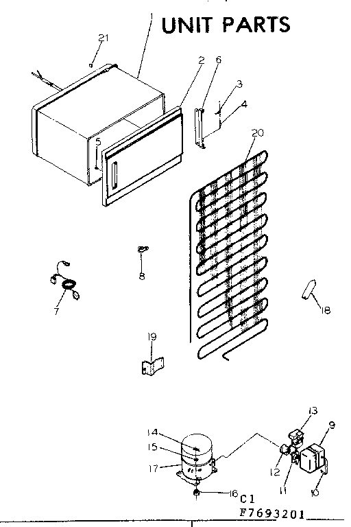 Kenmore 2537693241 unit parts diagram