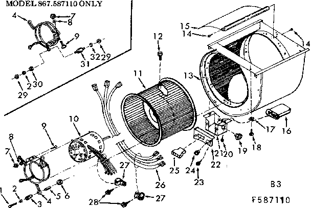 Kenmore 867587110 blower diagram