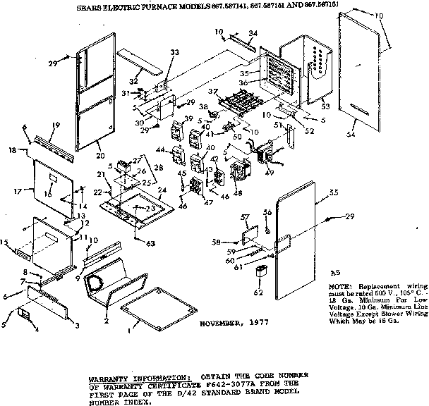 Kenmore 867587141 functional replacement parts diagram
