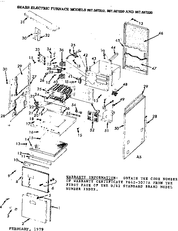 Kenmore 867587230 repair parts diagram