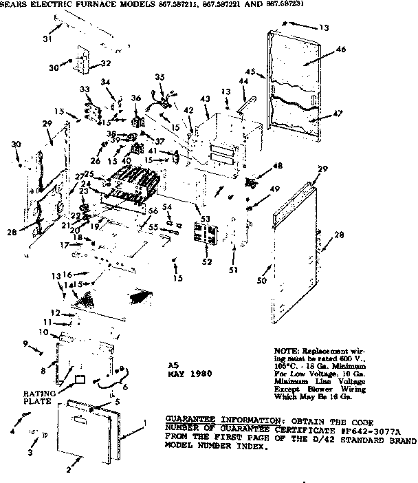 Kenmore 867587221 functional replacement parts diagram