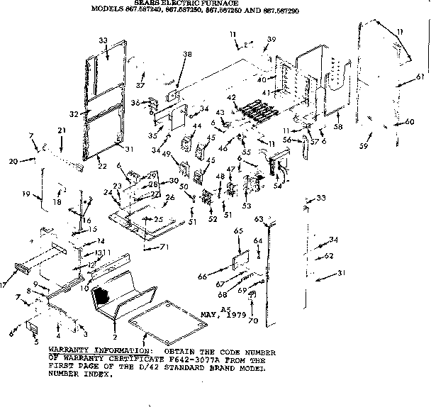 Kenmore 867587250 functional replacement parts diagram