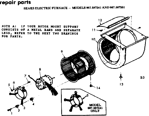 Kenmore 867587241 blower assembly diagram