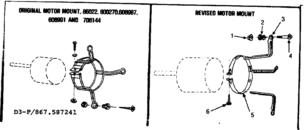 Kenmore 867587241 motor mount assembly diagram