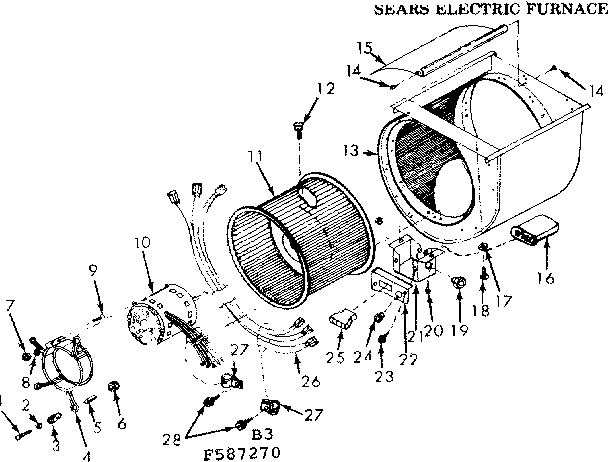 Kenmore 867587280 blower assembly diagram