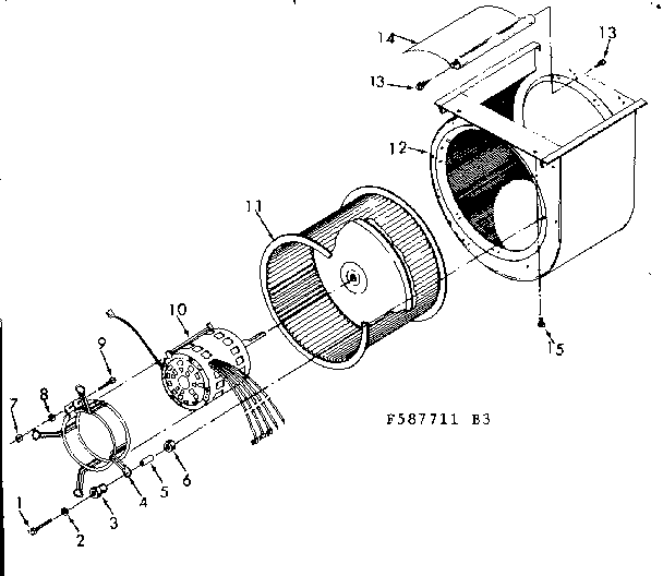 Kenmore 867587711 blower assembly diagram