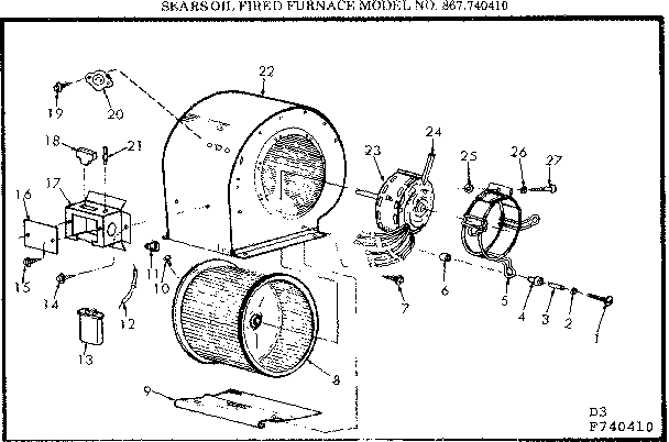Kenmore 867740410 blower diagram