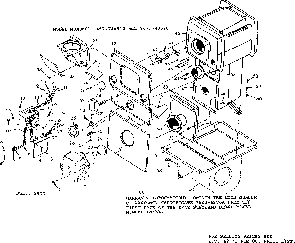Kenmore 867740520 oil burner assembly diagram